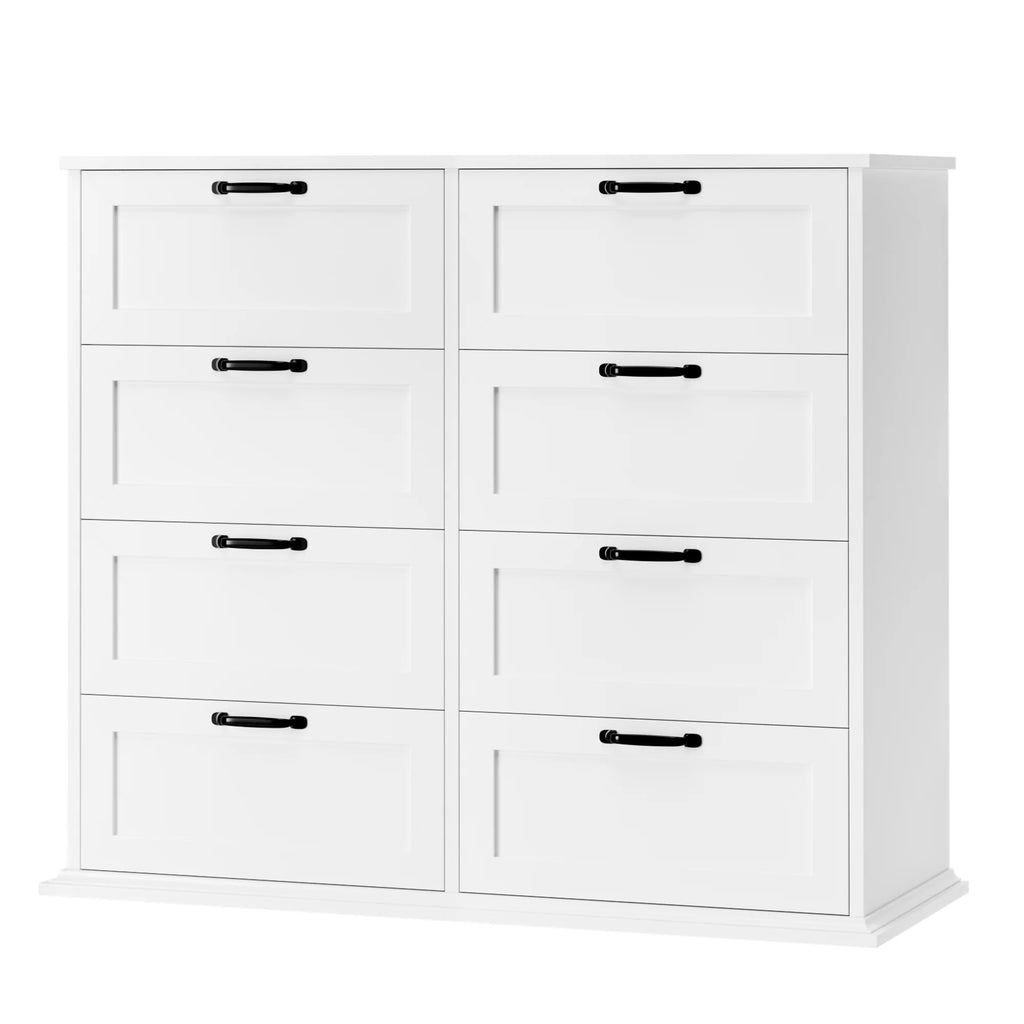 White 8 Drawer Wood Dresser F8523