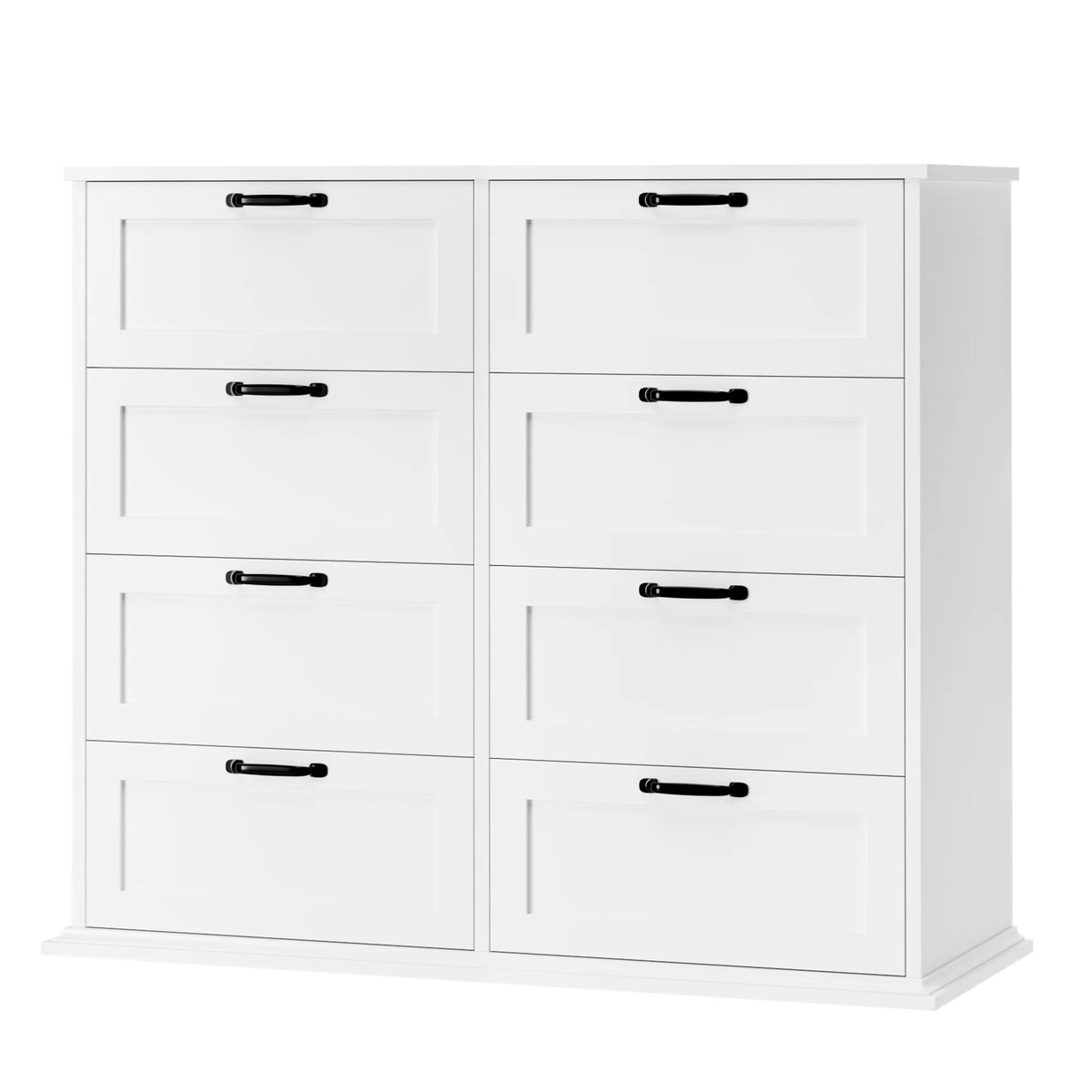 White 8 Drawer Wood Dresser F8523