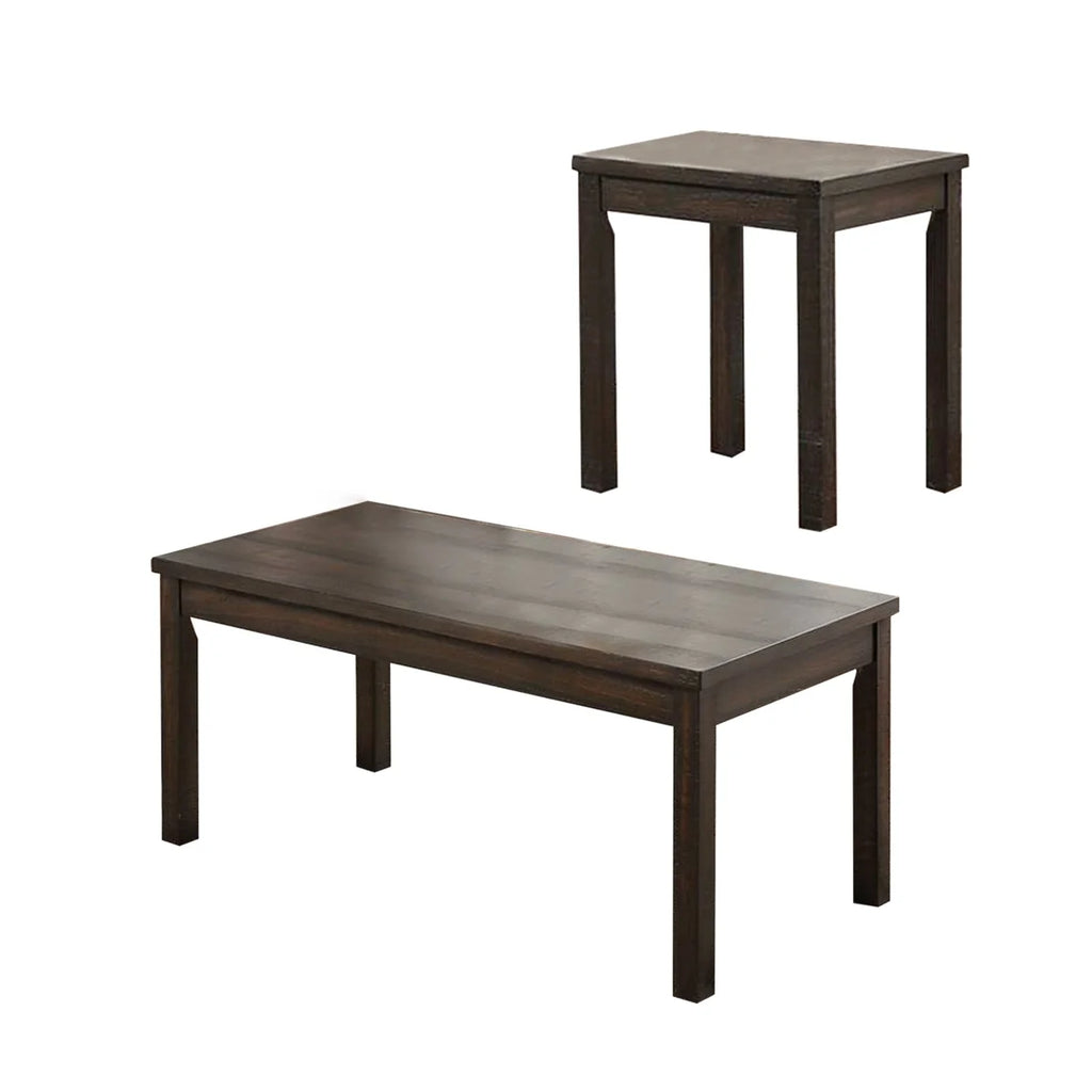 3 Piece Coffee Table and End Table Set Dark Brown M5645