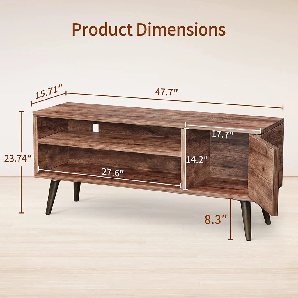 Walnut TV Stand with Storage Cabinet for TVs up to 55 inch M278866