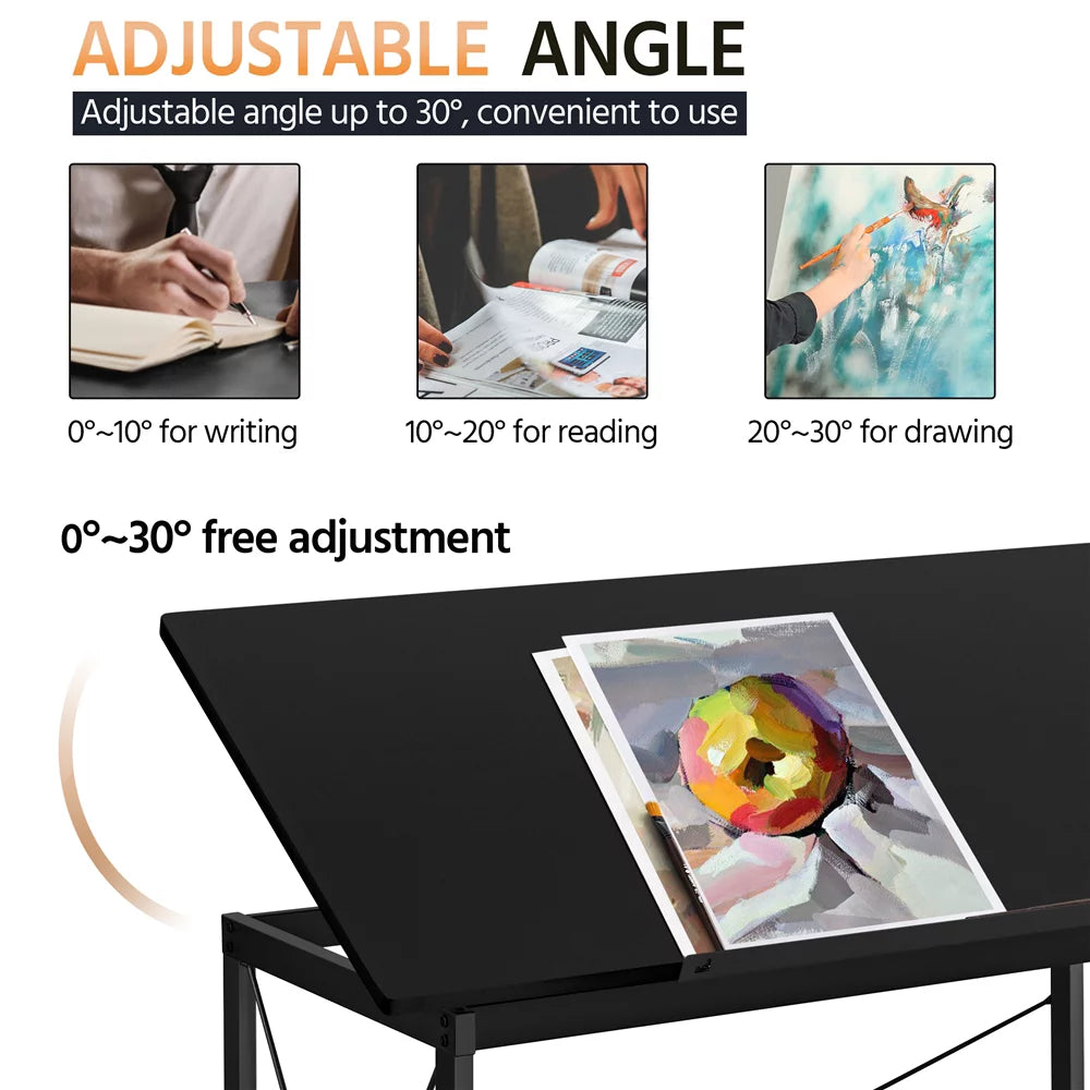 Black Adjustable Drafting Table X13615