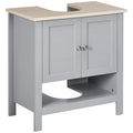 Gray Pedestal Sink Storage Cabinet with Adjustable Shelf D90119