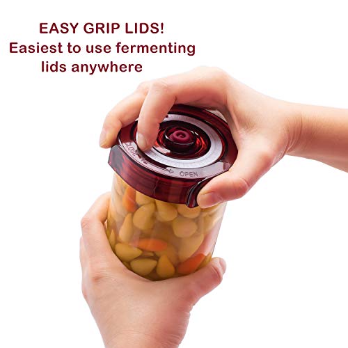 Food Grade Fermentation Kit for Wide Mouth Mason Jars, 4-Pack T6509