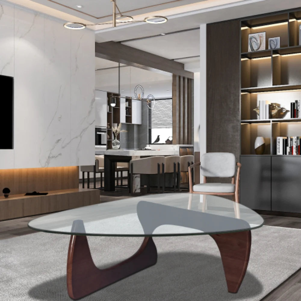 Modern Triangle Coffee Table Solid Wood L527235