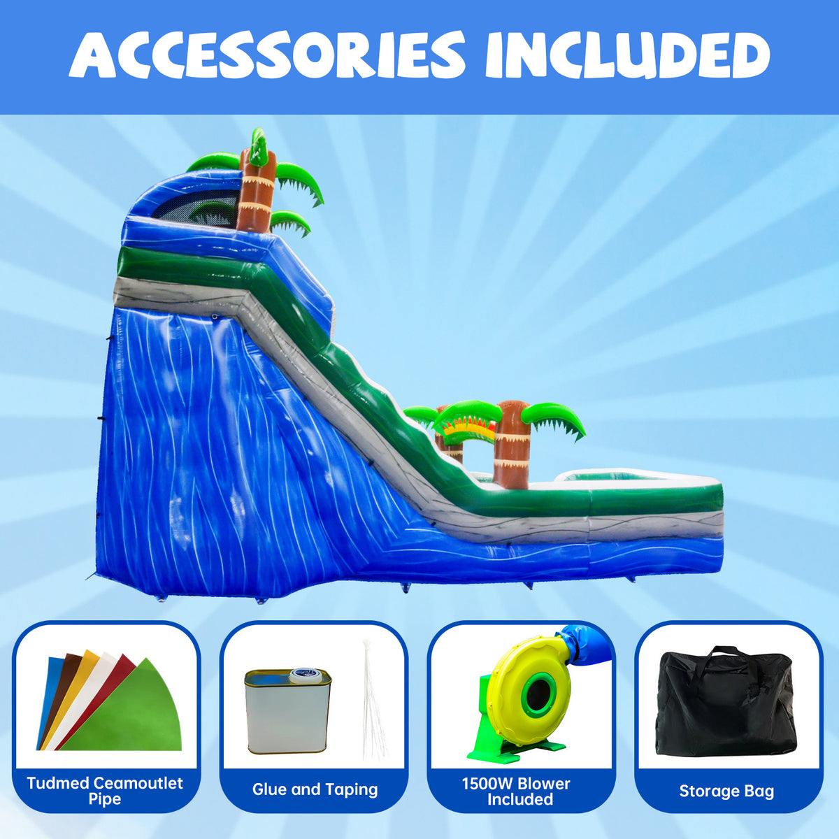 16 ft Inflatable Water Slide with Air Blower S950