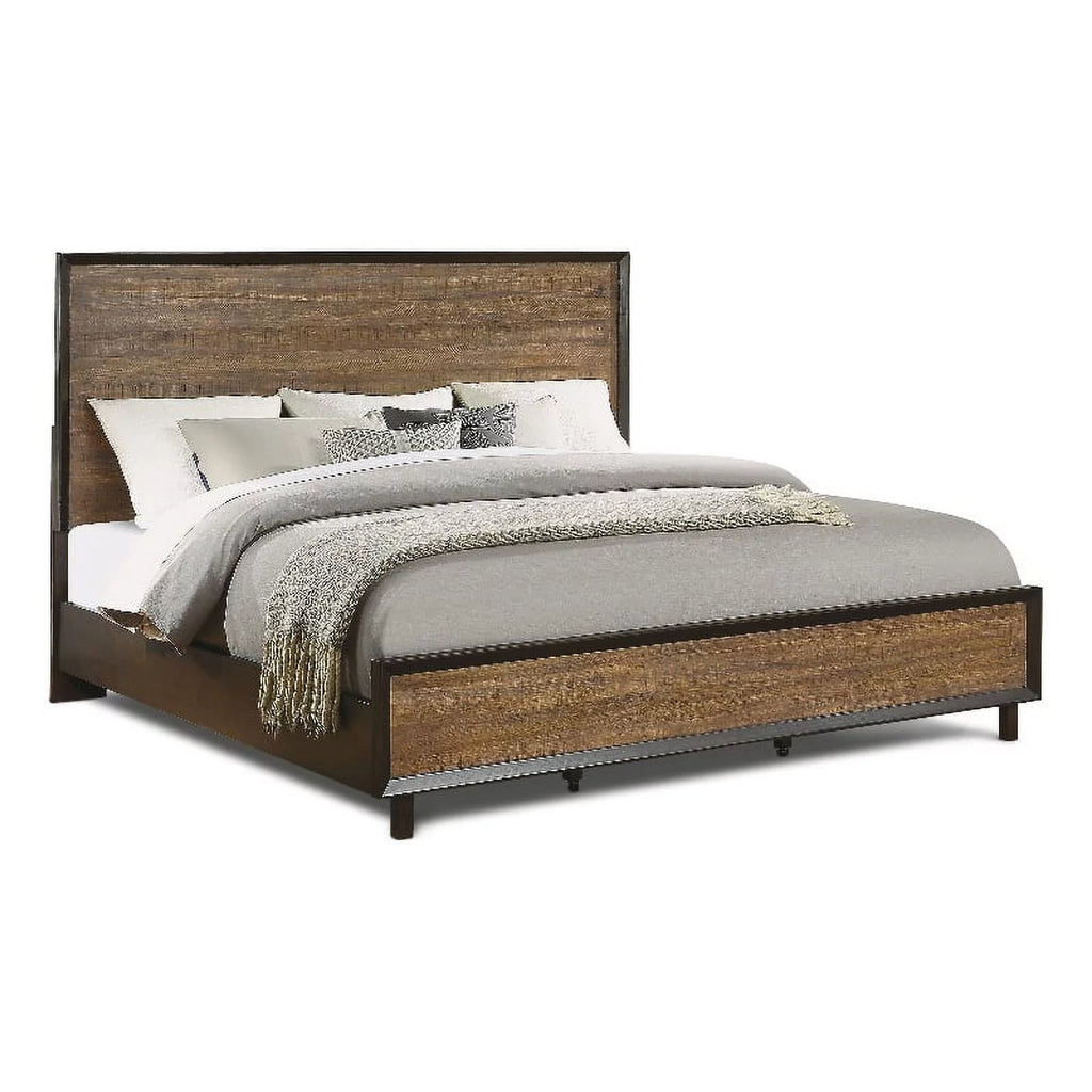 Brown King Bed Walnut Acacia Hardwoods Z61321