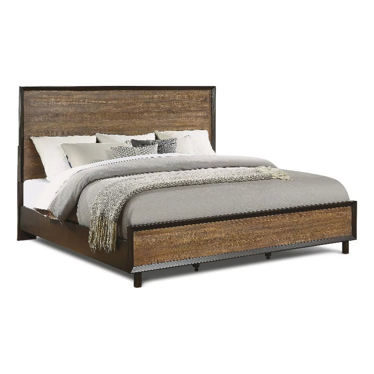 Brown King Bed Walnut Acacia Hardwoods Z61321