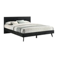 Black King Platform Wood Bed Frame with Tapered Legs D5380