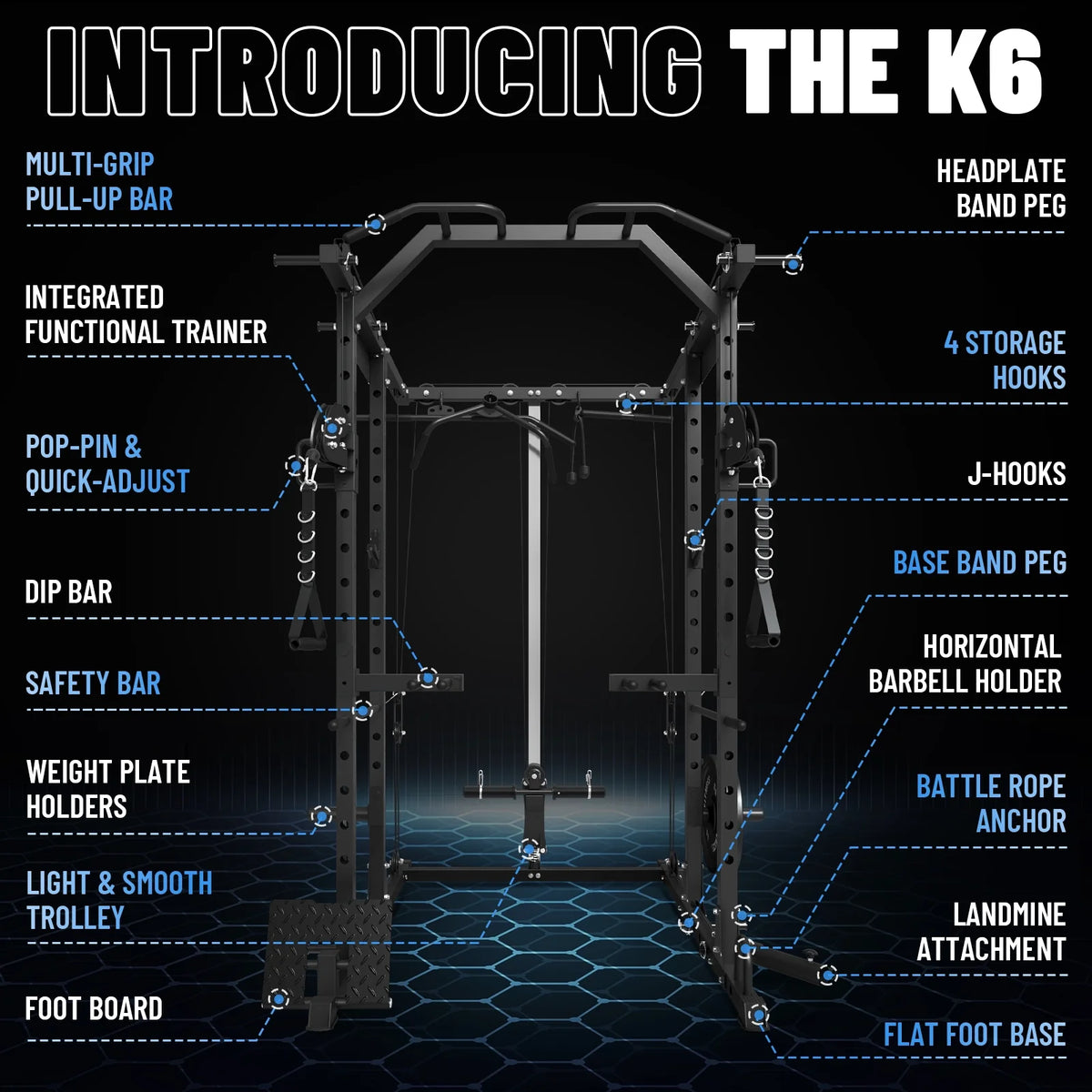 Power Rack Cage with Cable Crossover Machine A18007