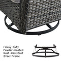 Brown Wicker Swivel Glider Club Chairs Set of 2 X437