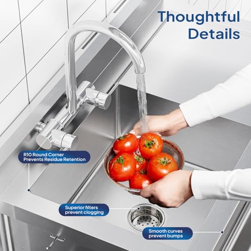Stainless Steel Freestanding Utility Sink with Workbench Drawer U23057