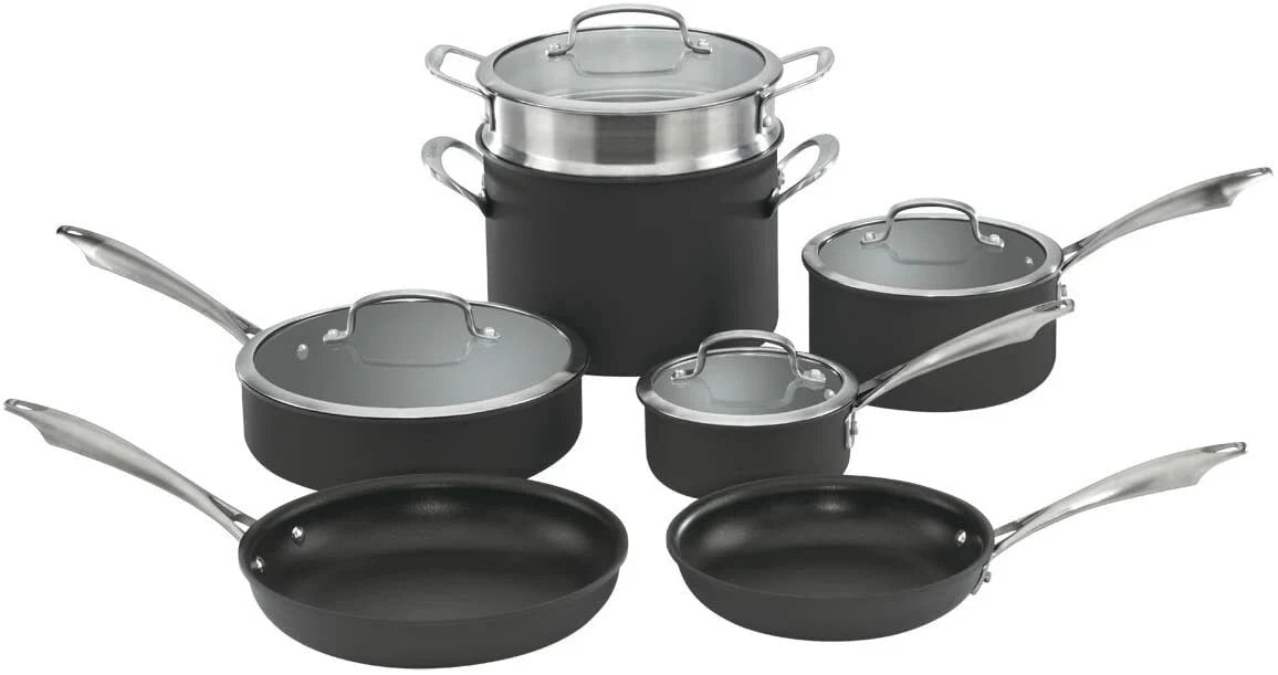 11 Piece Anodized Cookware Set Y778