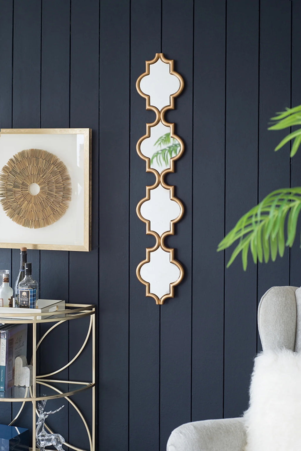 Gold Narrow Wall Mirror E7791