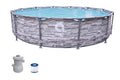 12 ft. Grey Stone Round Above Ground Pool I9941