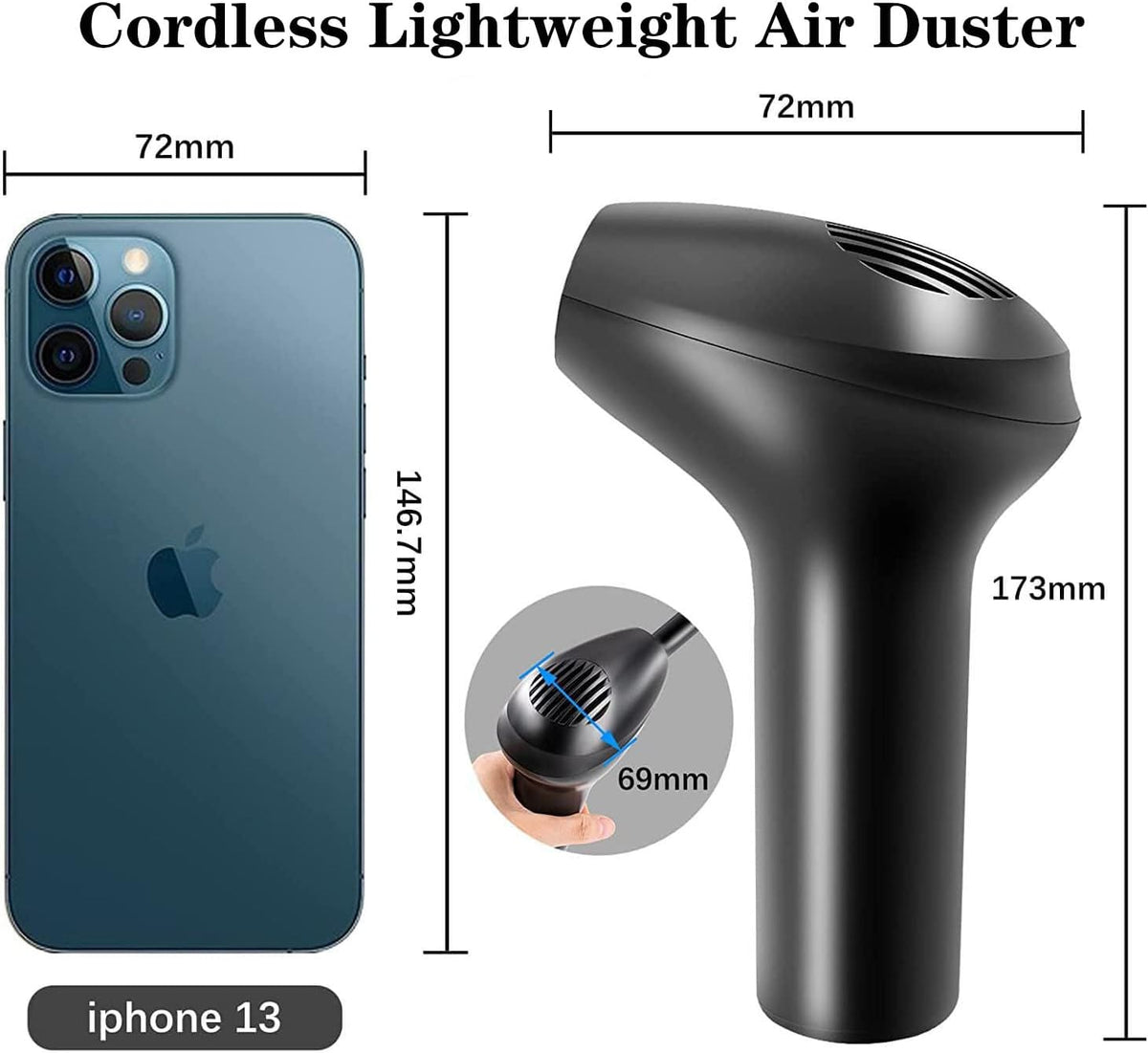 Cordless Electric Air Duster 45000 RPM 2500mAh Pack of 2 J5279