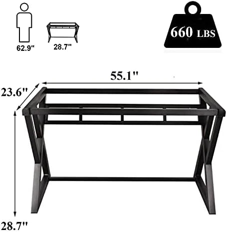 55.1'' Glass Top Metal Frame Computer Desk with Bookshelf X41980
