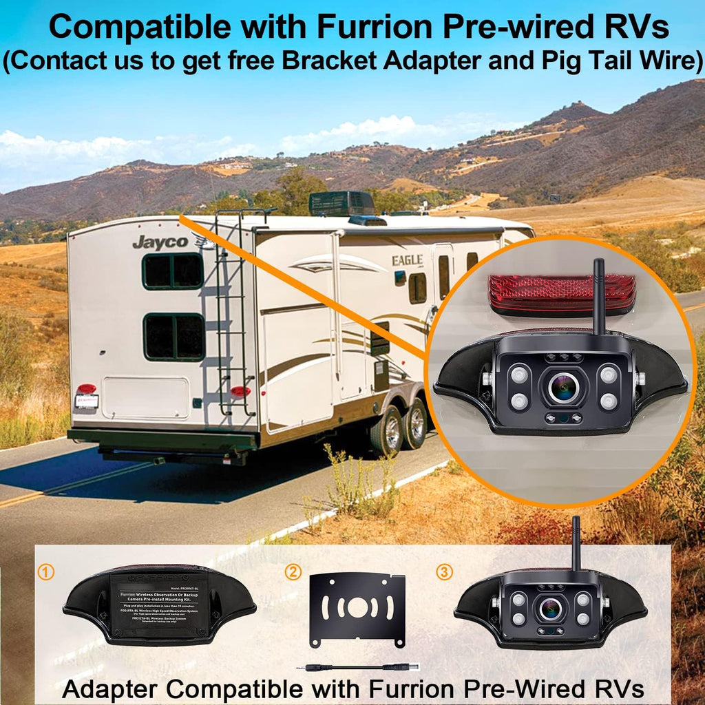 Wireless Backup Camera HD 1080P 2 Rear View Cameras 7'' DVR Monitor H51382