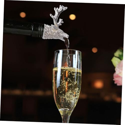 Deer Head Wine Pourer Aerator Bottle Stopper with Silicone Stopper B48553