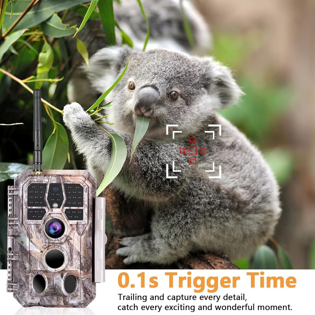 Bluetooth WiFi Deer & Trail Game Camera 32MP 1296P No Glow Night Vision Waterproof W7759