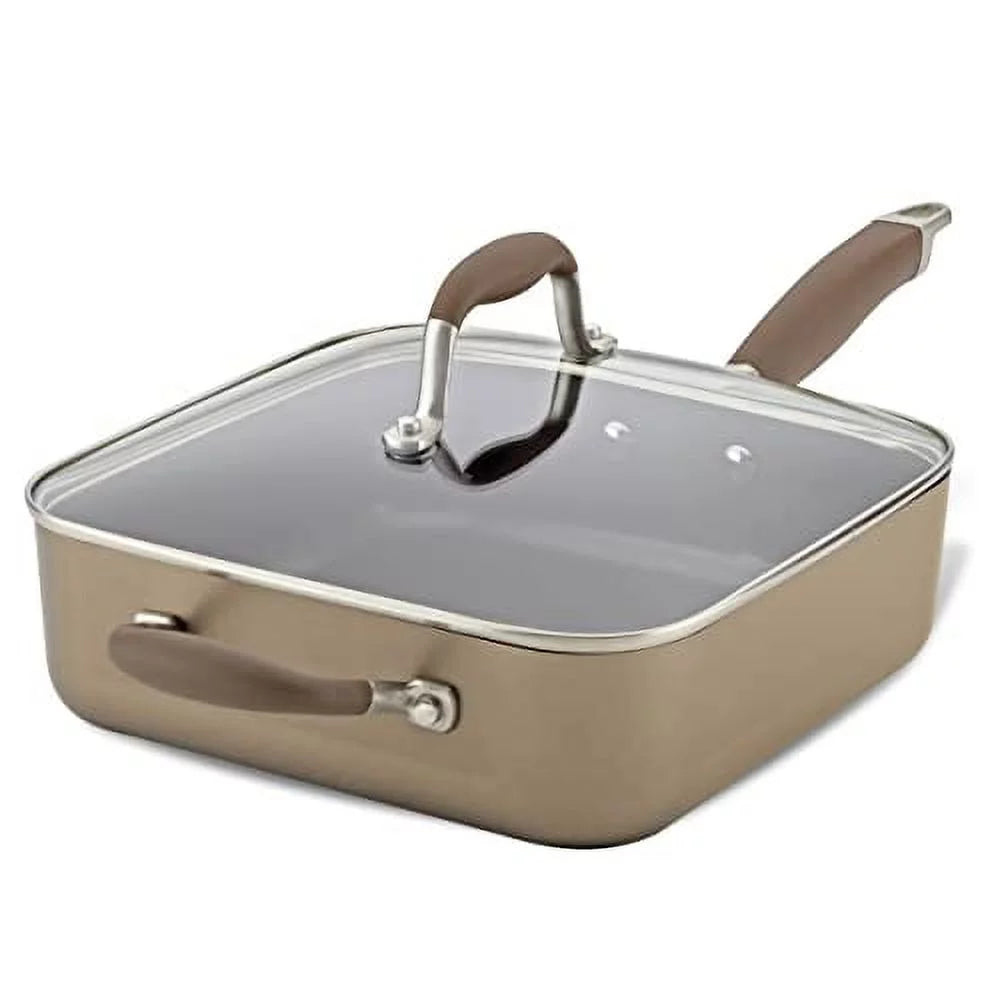 Hard-Anodized Non-stick 4-Quart Covered Square Saute D92412
