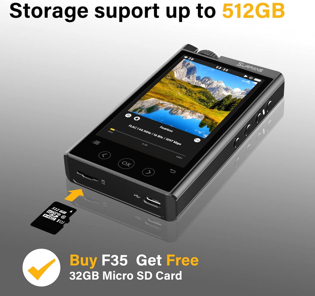 4.0 inches HiFi Lossless DSD Digital Audio Player with 32GB Memory Card I744731