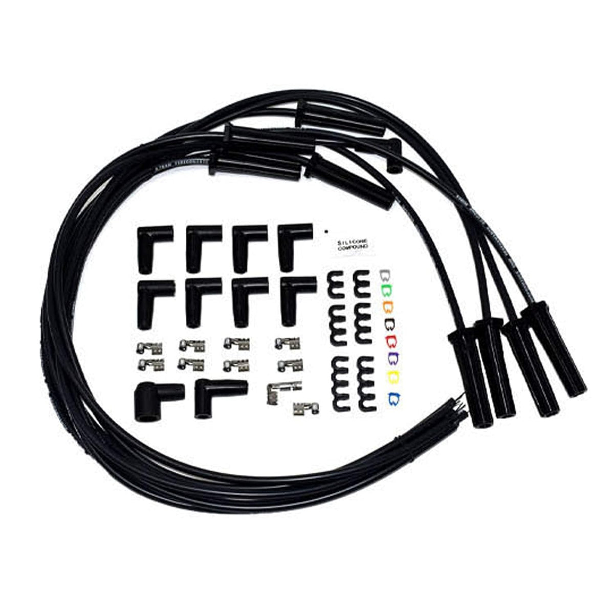 HEI Distributor, 8.0mm Spark Plug Wires, and Battery-Pigtail Harness Kit U23679