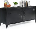 Black 2 Door Steel Locking Storage Cabinet with 2 Shelves M24247