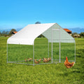 Large Metal Walk-in Chicken Coop with Waterproof Cover Y3337