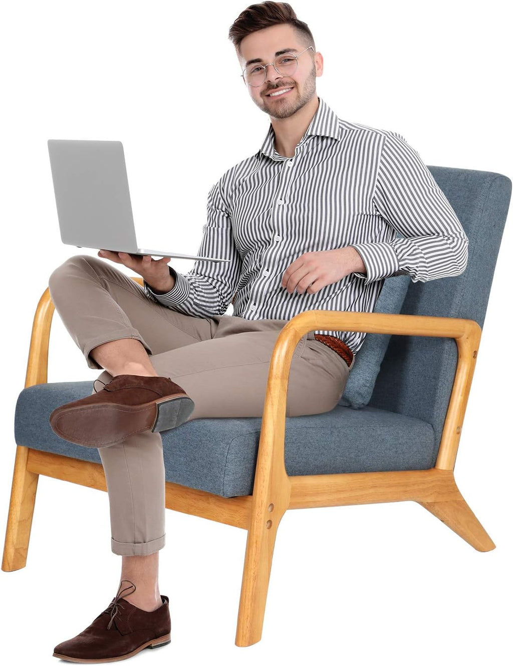 Blue Fabric Accent Chair J710