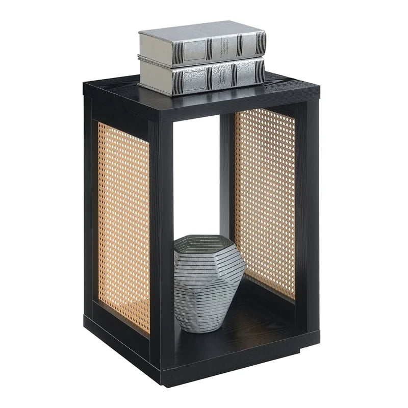 Black Wood End Table with Shelf K668544
