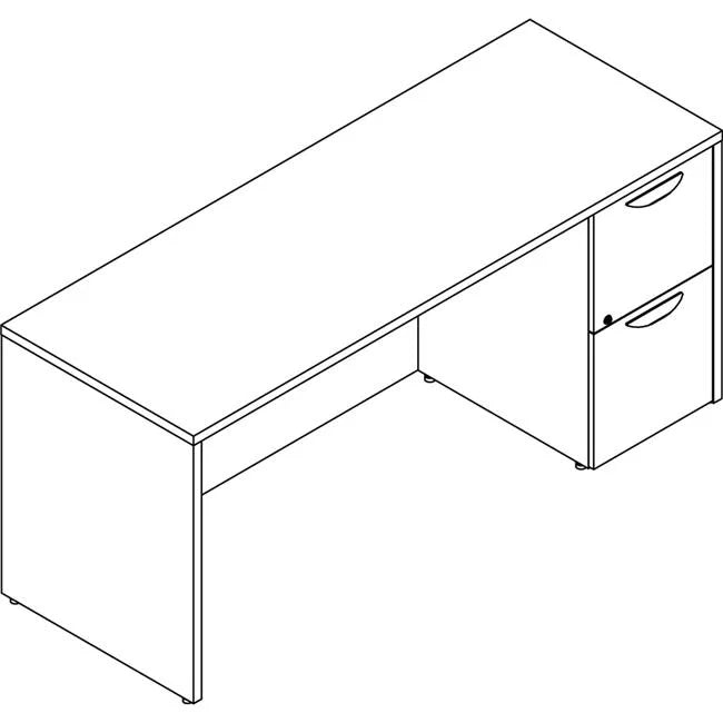 24 x 66 in. Laminate Desk Unit Right Credenza, Gray Elm U97816