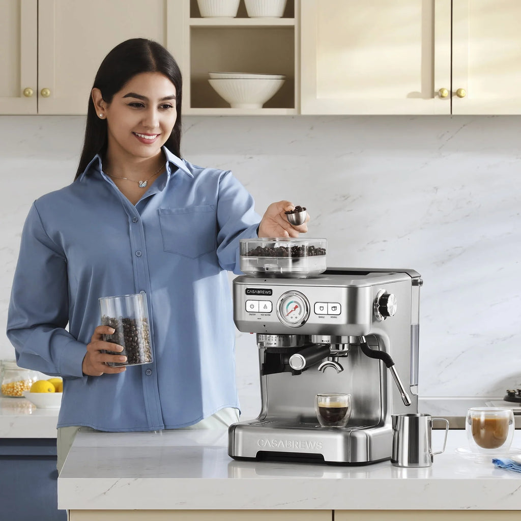 20 Bar Espresso Machine with Grinder and 92oz Water Tank N539125