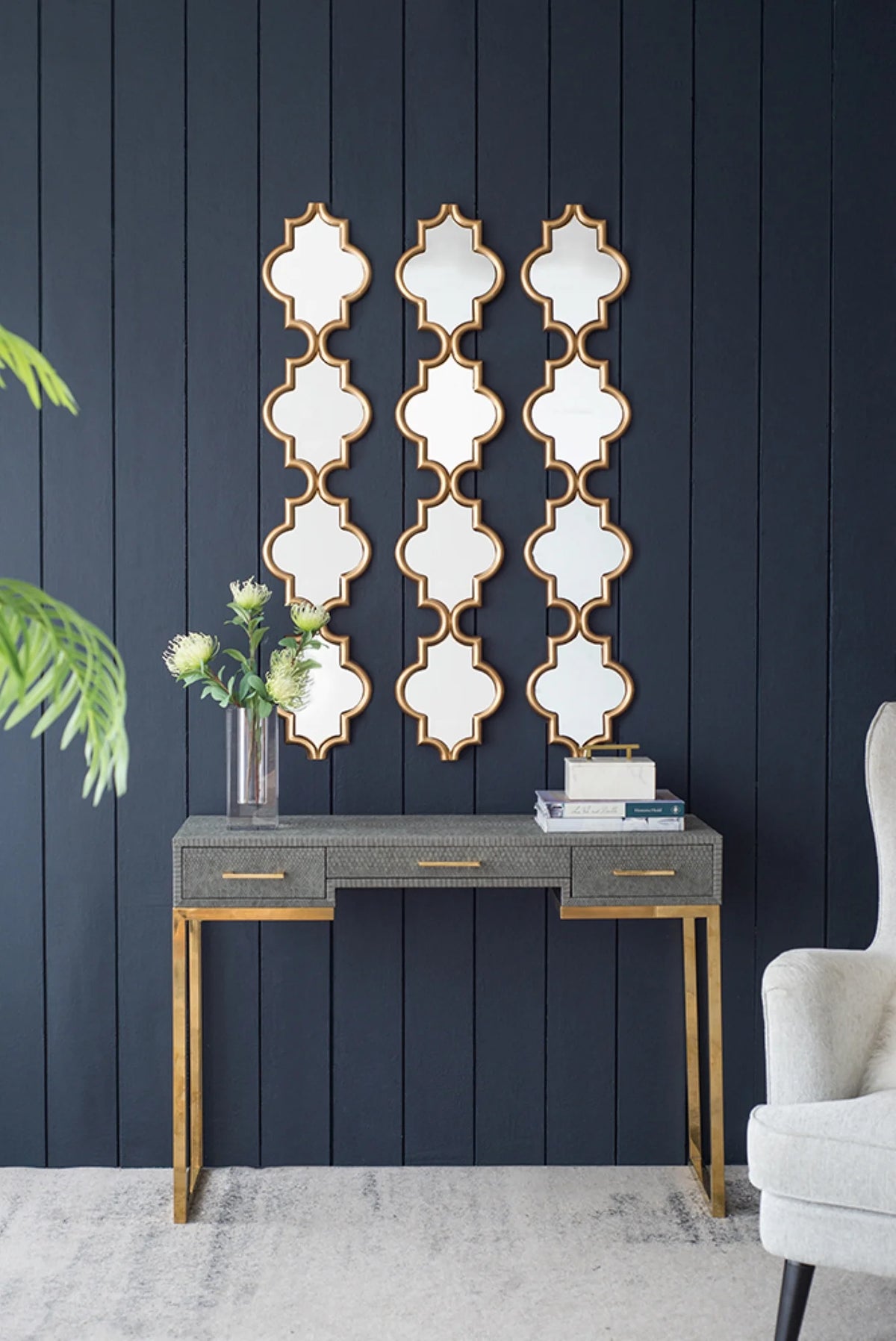 Gold Narrow Wall Mirror E7791