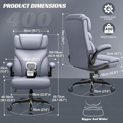Ergonomic Big and Tall Leather Office Chair K428