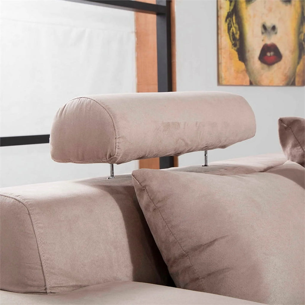 Light Brown Microfiber Sectional Chaise C991