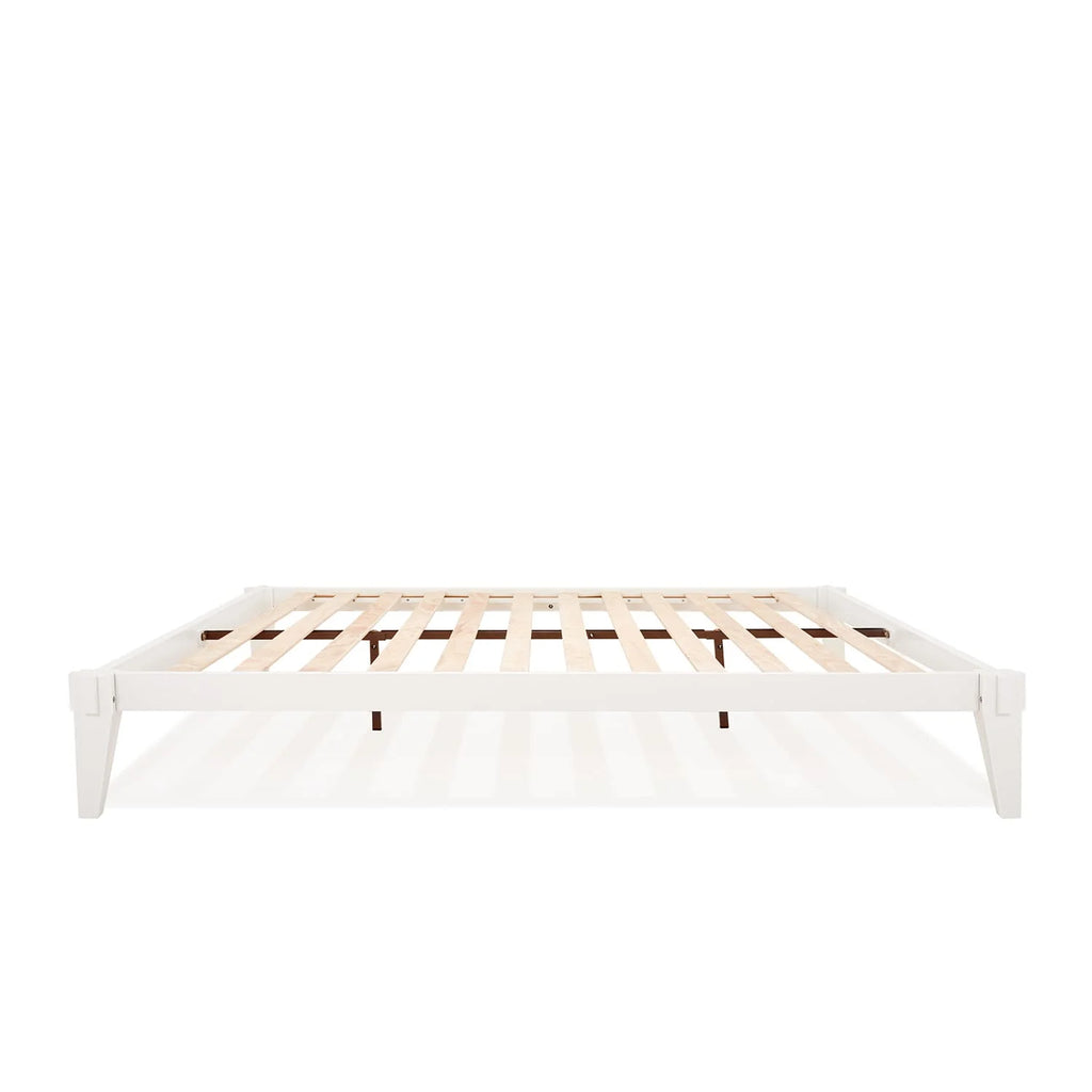 King Platform Bed Frame, No Headboard, Solid Wood, Walnut X1855