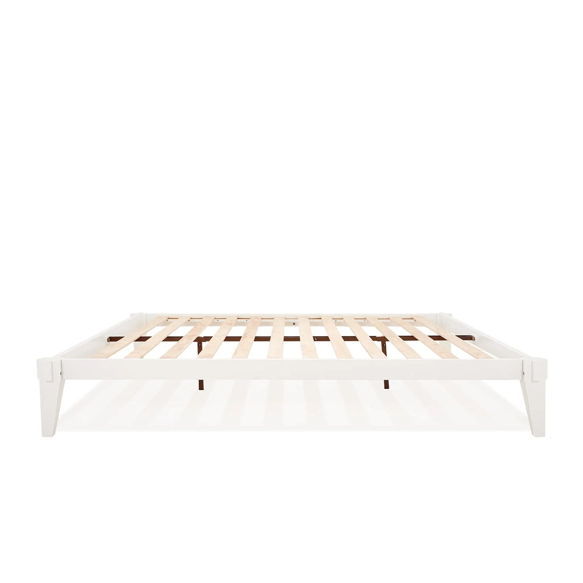 King Platform Bed Frame, No Headboard, Solid Wood, Walnut X1855