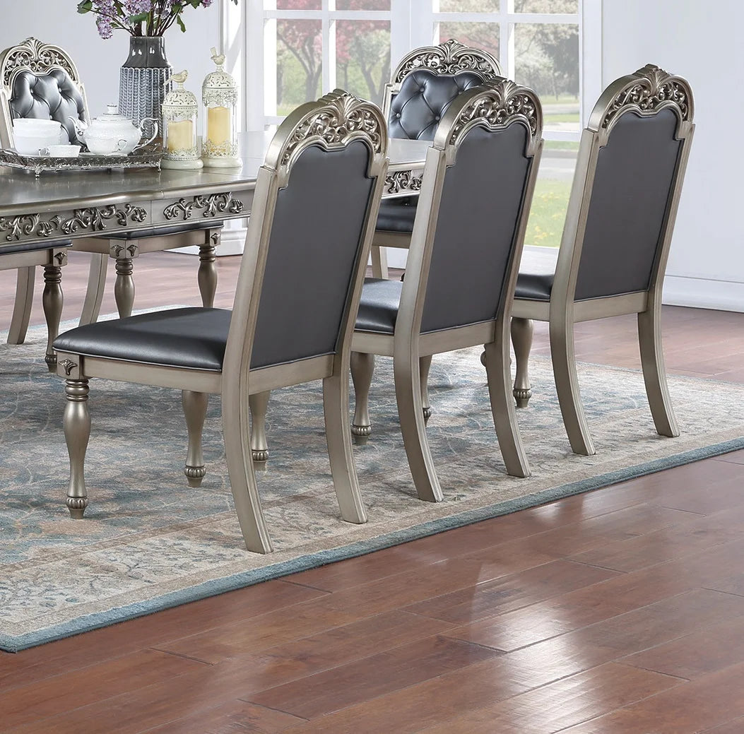 Set of 2 Grey Upholstered Dining Chairs L2541