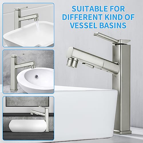 Single Hole Pull Out Bathroom Faucet with Rotating Spout J979