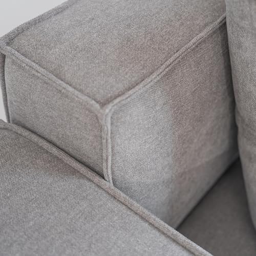 Grey L-Shape Sectional Sofa Set with Ottoman and Chaise L592