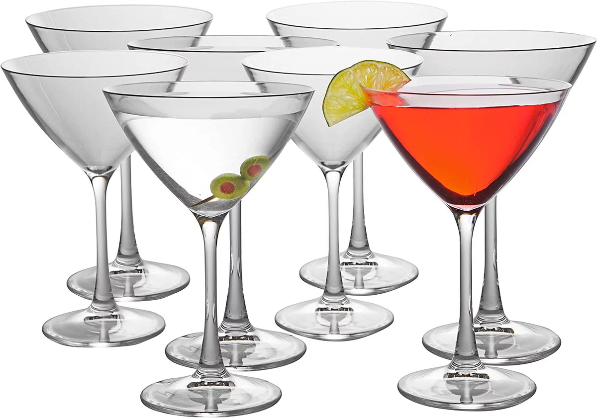 9oz Tritan Stemmed Martini Glasses Set of 8 Z138538