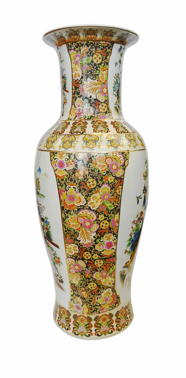 Japanese Porcelain Satsuma Vase 36" I39766