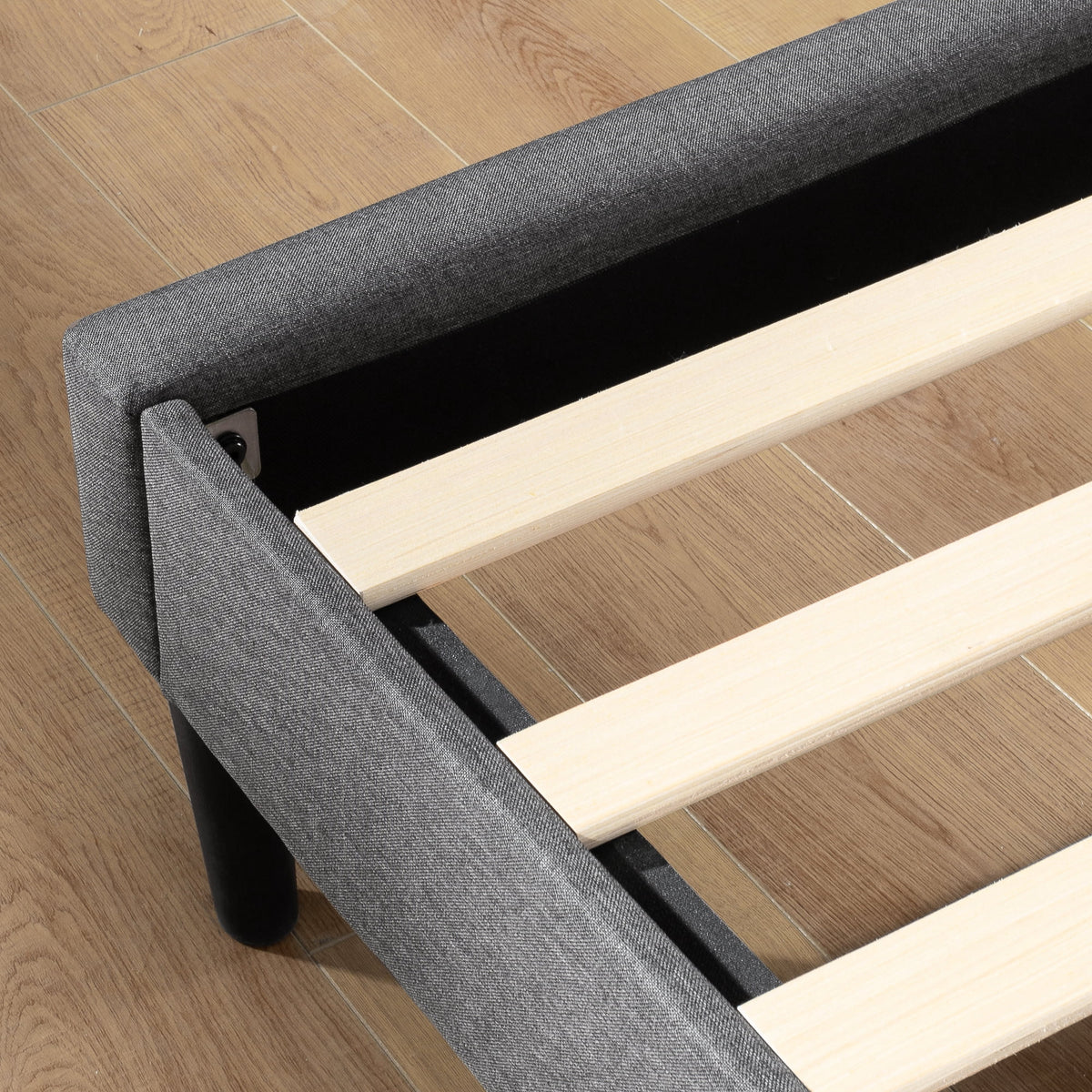 Beige Queen Upholstered Platform Bed Frame W306512