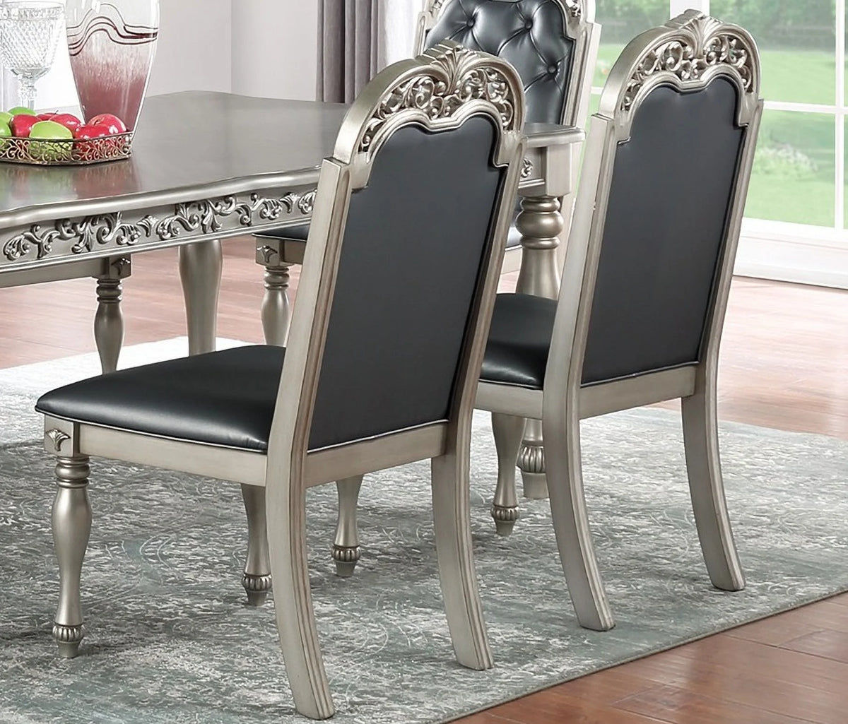Set of 2 Grey Upholstered Dining Chairs L2541