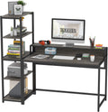 Computer Desk with 5 Tier Shelves 47 Inch White B929