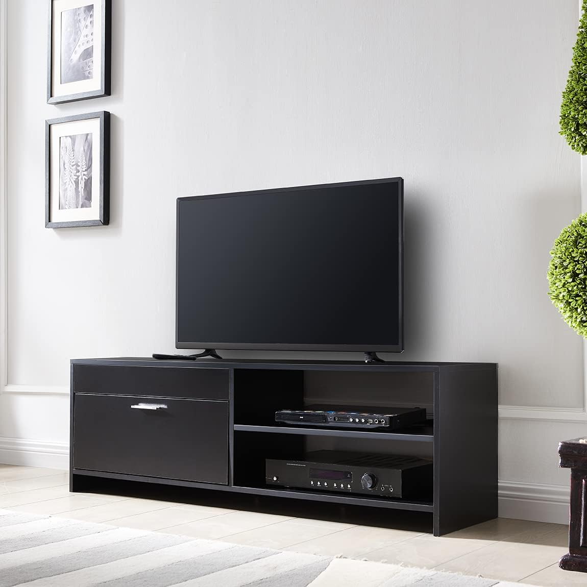 Black TV Cabinet with Storage Drawers Y3269