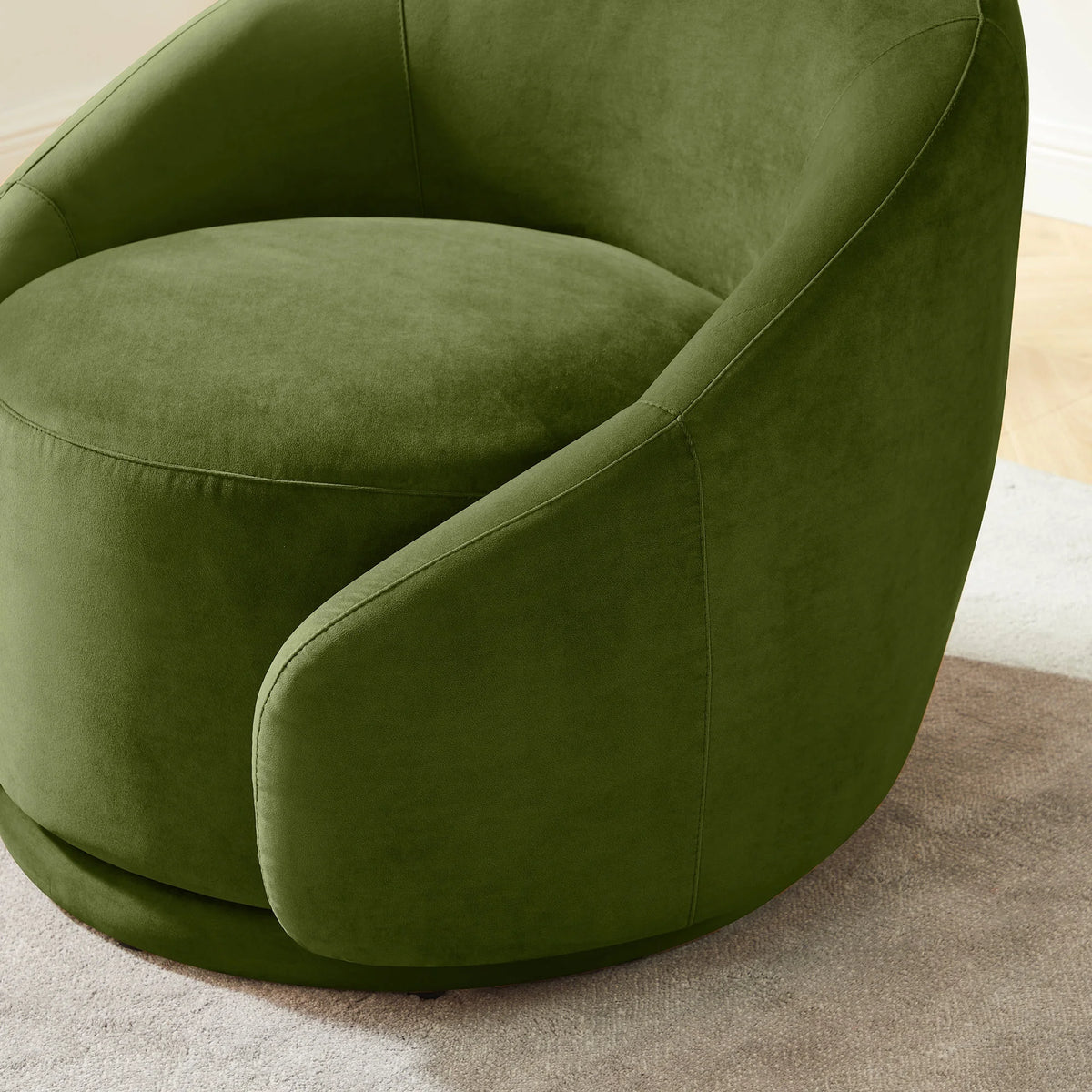 Green Velvet Swivel Barrel Chair G48122
