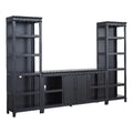 Wood Wall Unit with 66" TV Media Console Raven Black K24679