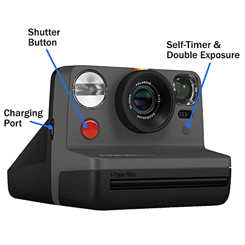 Black I-Type Instant Film Camera with B&W Film Pack D52421