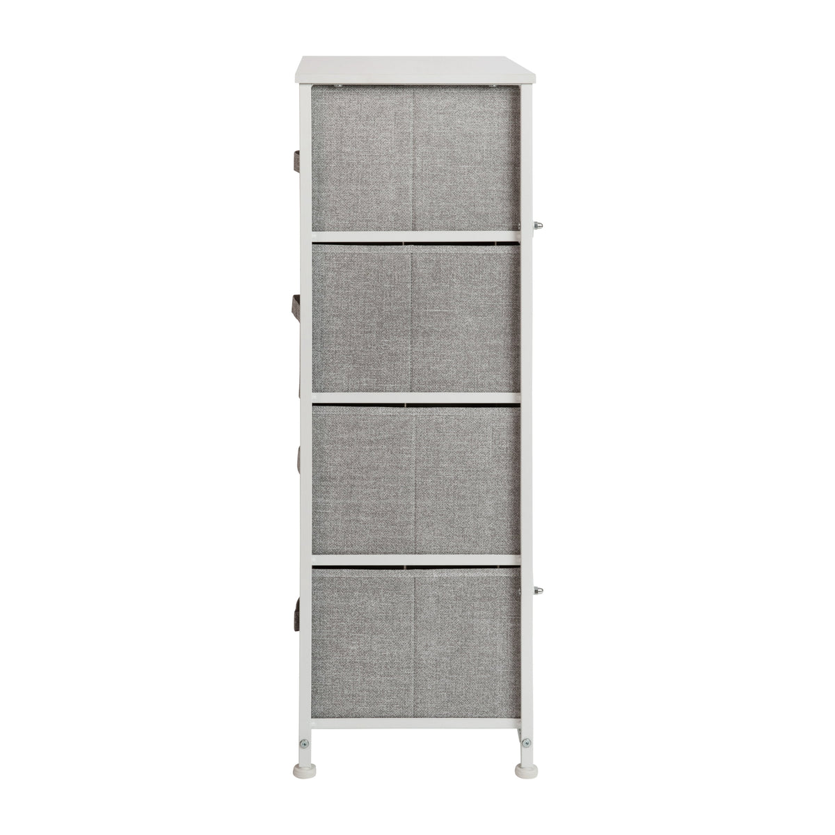 White 4 Drawer Fabric Storage Dresser O460813